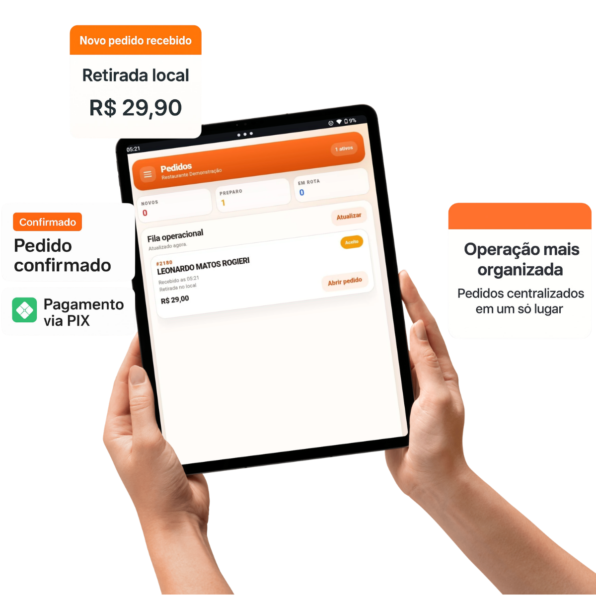 PedidoProMax exibido em tablet com cardápio digital